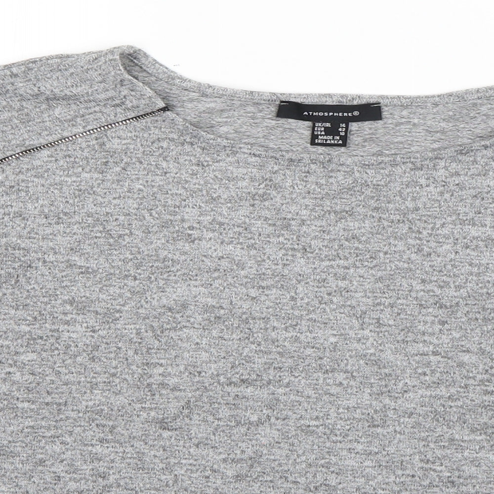 Womens UK Size 14 Atmosphere Grey Jersey Blouse