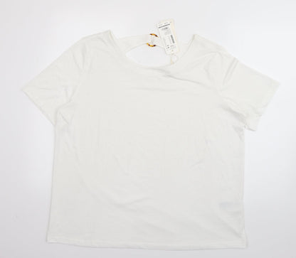 Womens UK Size 3XL TOM TAILOR White Basic T-Shirt
