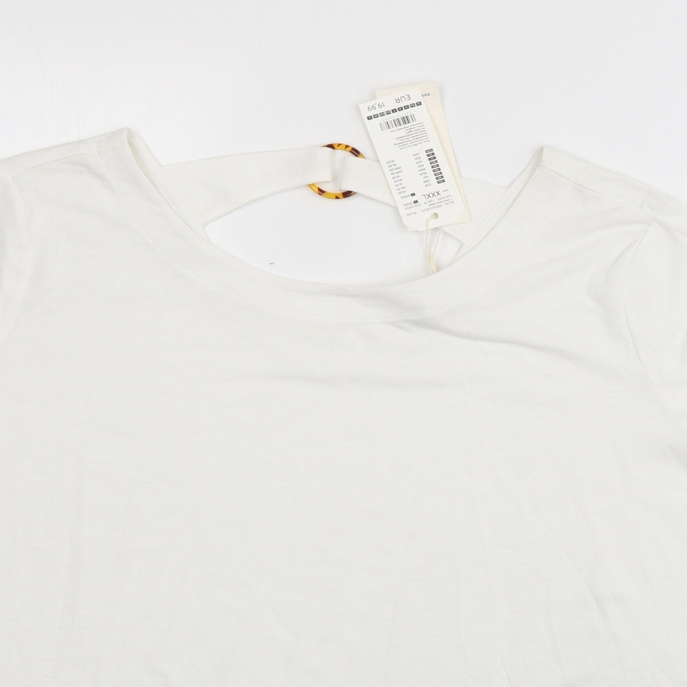Womens UK Size 3XL TOM TAILOR White Basic T-Shirt