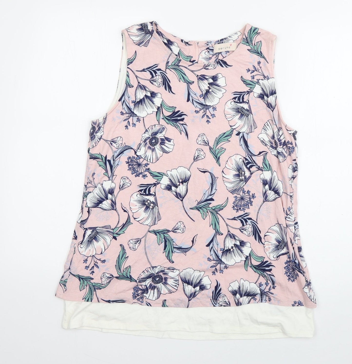 Womens UK Size 12 Per Una Pink Basic Tank