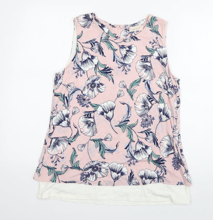 Womens UK Size 12 Per Una Pink Basic Tank