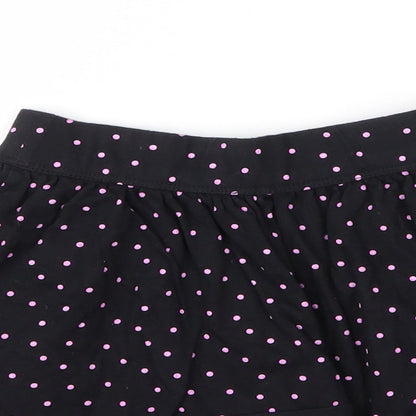 George Girls Black Spotted Cotton A-Line Skirt Size 7 Years  Regular