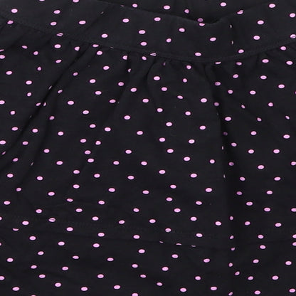 George Girls Black Spotted Cotton A-Line Skirt Size 7 Years  Regular