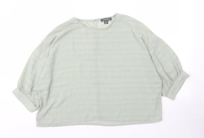 Primark Womens Green  Polyester Basic Blouse Size 14 Round Neck