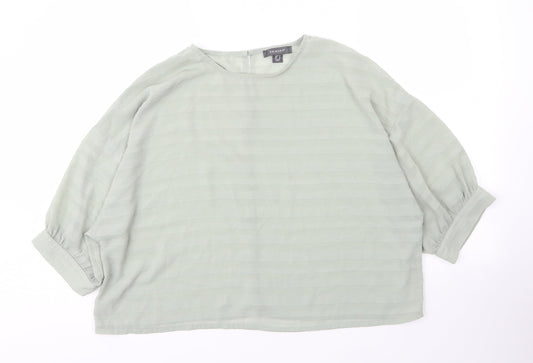 Primark Womens Green  Polyester Basic Blouse Size 14 Round Neck