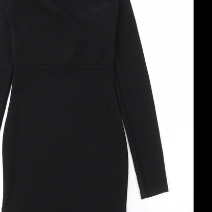 PRETTYLITTLETHING Womens Black  Polyester Sheath  Size 8  Round Neck