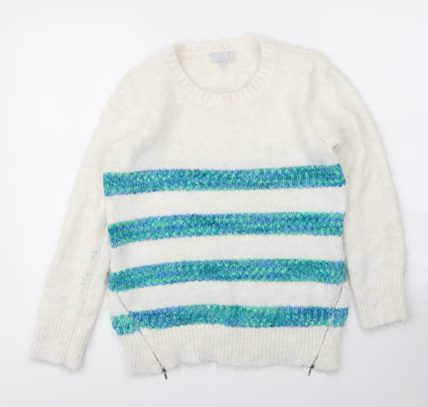 Womens UK Size 10 Debenhams White Pullover Jumper
