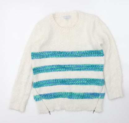Womens UK Size 10 Debenhams White Pullover Jumper
