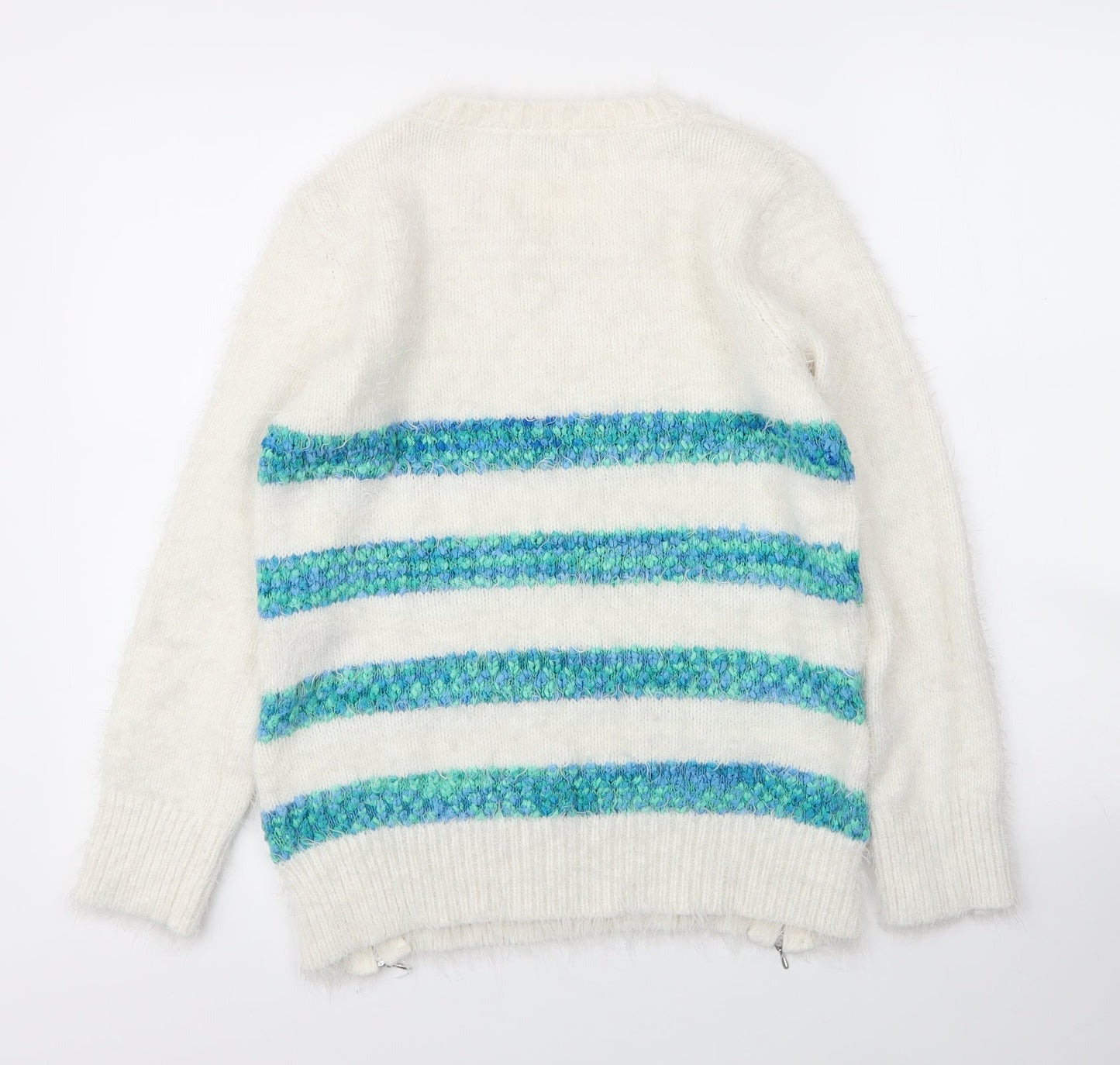 Womens UK Size 10 Debenhams White Pullover Jumper