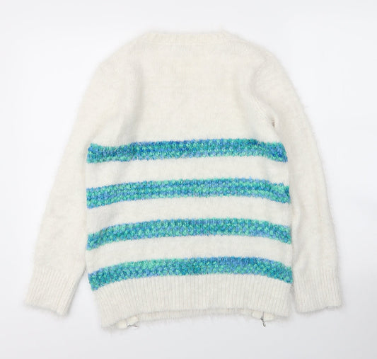 Womens UK Size 10 Debenhams White Pullover Jumper