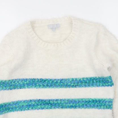 Womens UK Size 10 Debenhams White Pullover Jumper