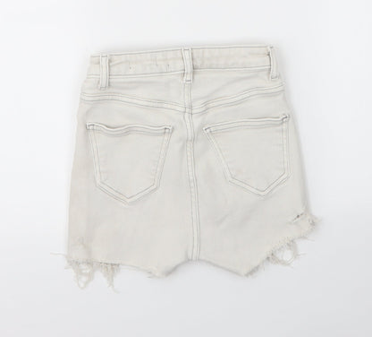 New Look Womens Grey  Cotton Hot Pants Shorts Size 8  Regular Zip