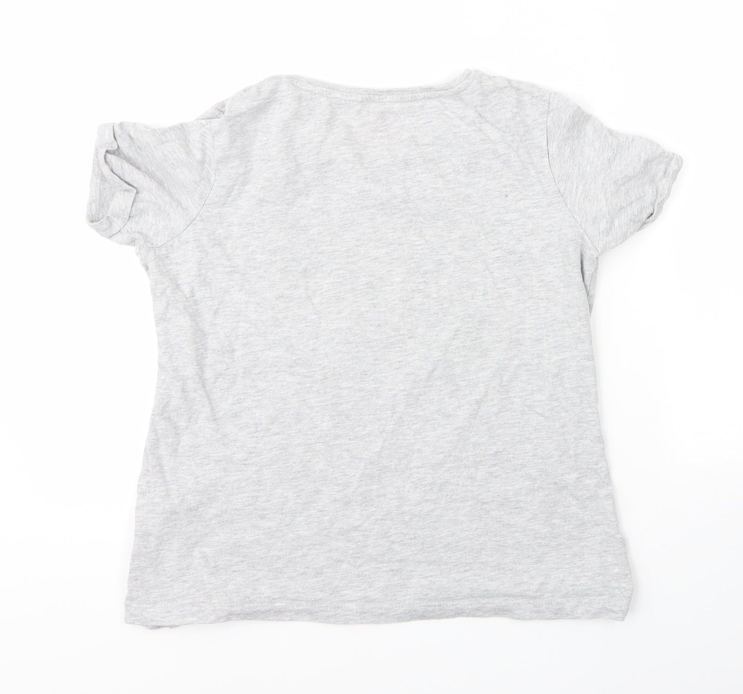 Primark Girls Grey  Cotton Basic T-Shirt Size 11 Years Round Neck