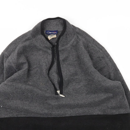 Close-up detail of Catalina men’s grey high neck polyester jumper, size S