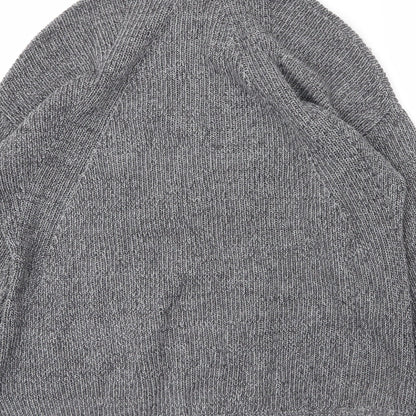 Together Womens Grey Mock Neck  Acrylic Pullover Jumper Size M