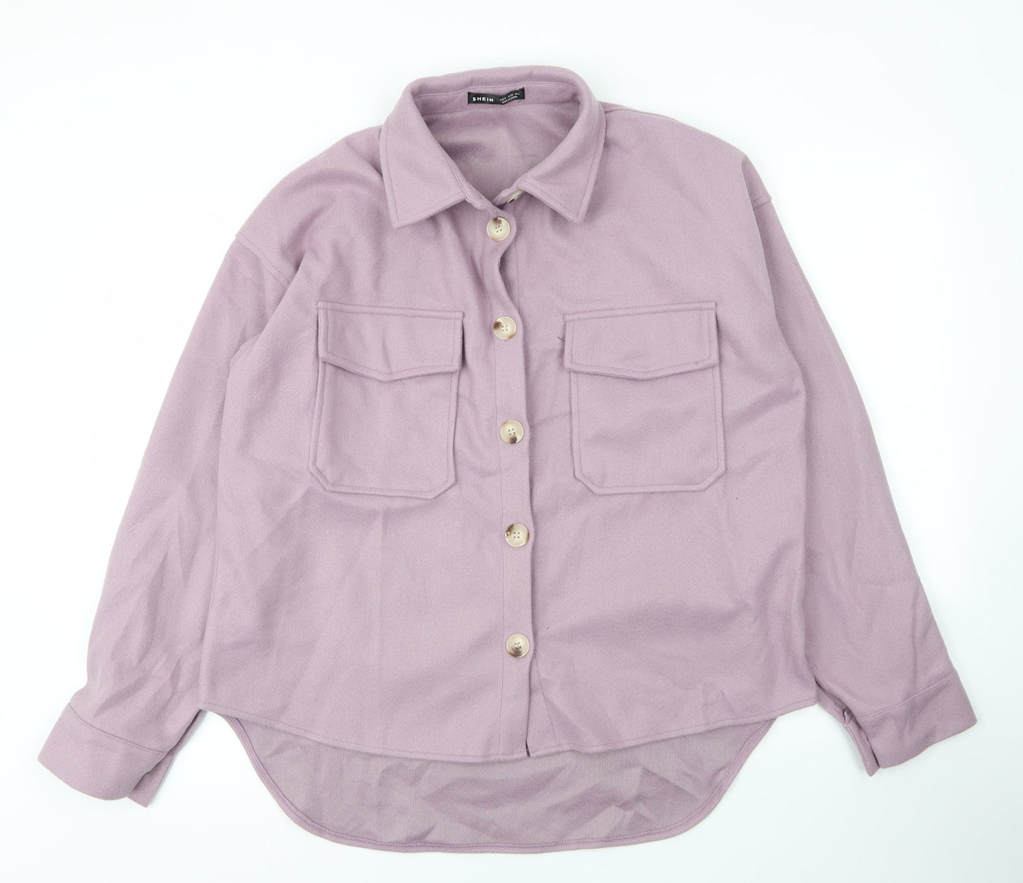 SheIn Womens Purple  Polyester Basic Blouse Size M Collared