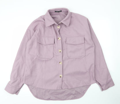 SheIn Womens Purple  Polyester Basic Blouse Size M Collared