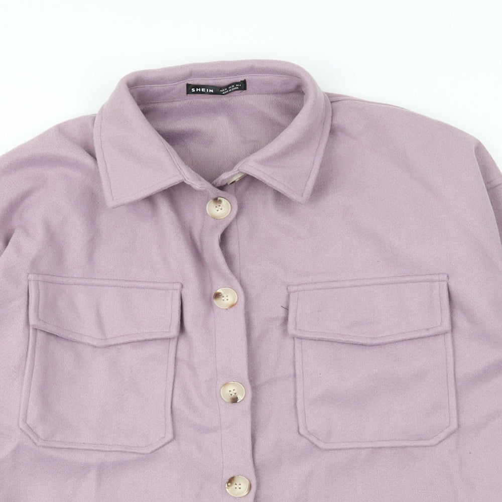 SheIn Womens Purple  Polyester Basic Blouse Size M Collared