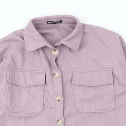 SheIn Womens Purple  Polyester Basic Blouse Size M Collared