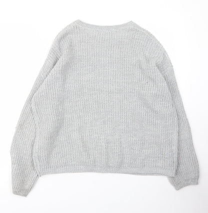 Womens UK Size L Peacocks Grey Pullover Jumper