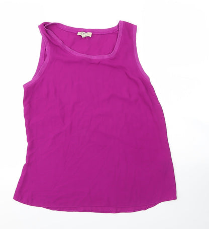 Papaya Womens Purple  Polyester Basic Blouse Size 12 Round Neck