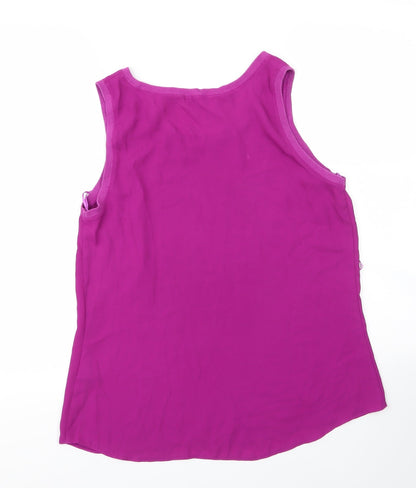 Papaya Womens Purple  Polyester Basic Blouse Size 12 Round Neck