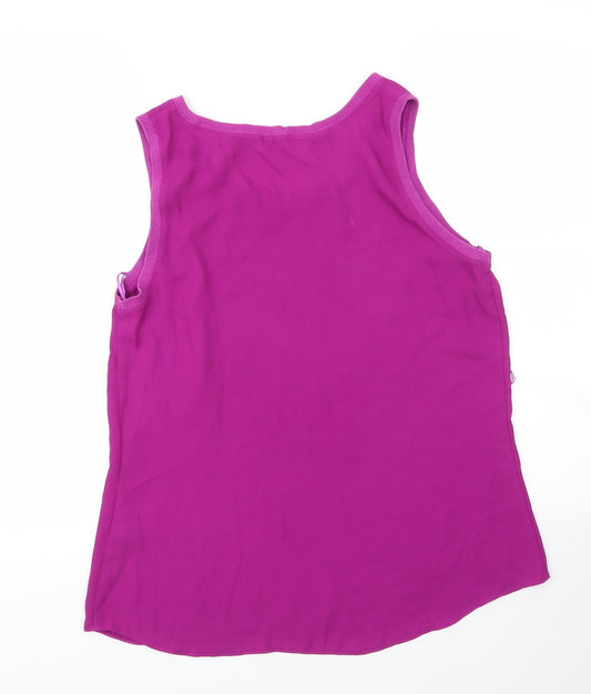 Papaya Womens Purple  Polyester Basic Blouse Size 12 Round Neck