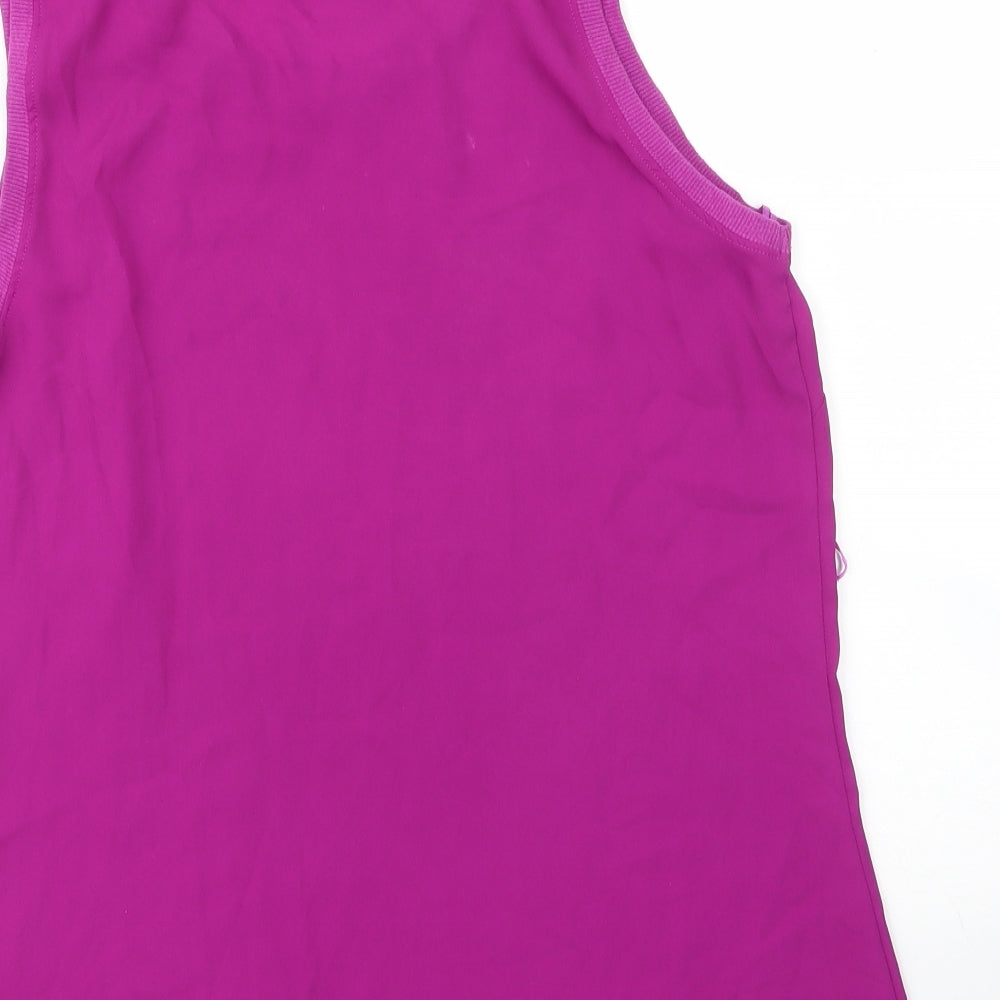 Papaya Womens Purple  Polyester Basic Blouse Size 12 Round Neck