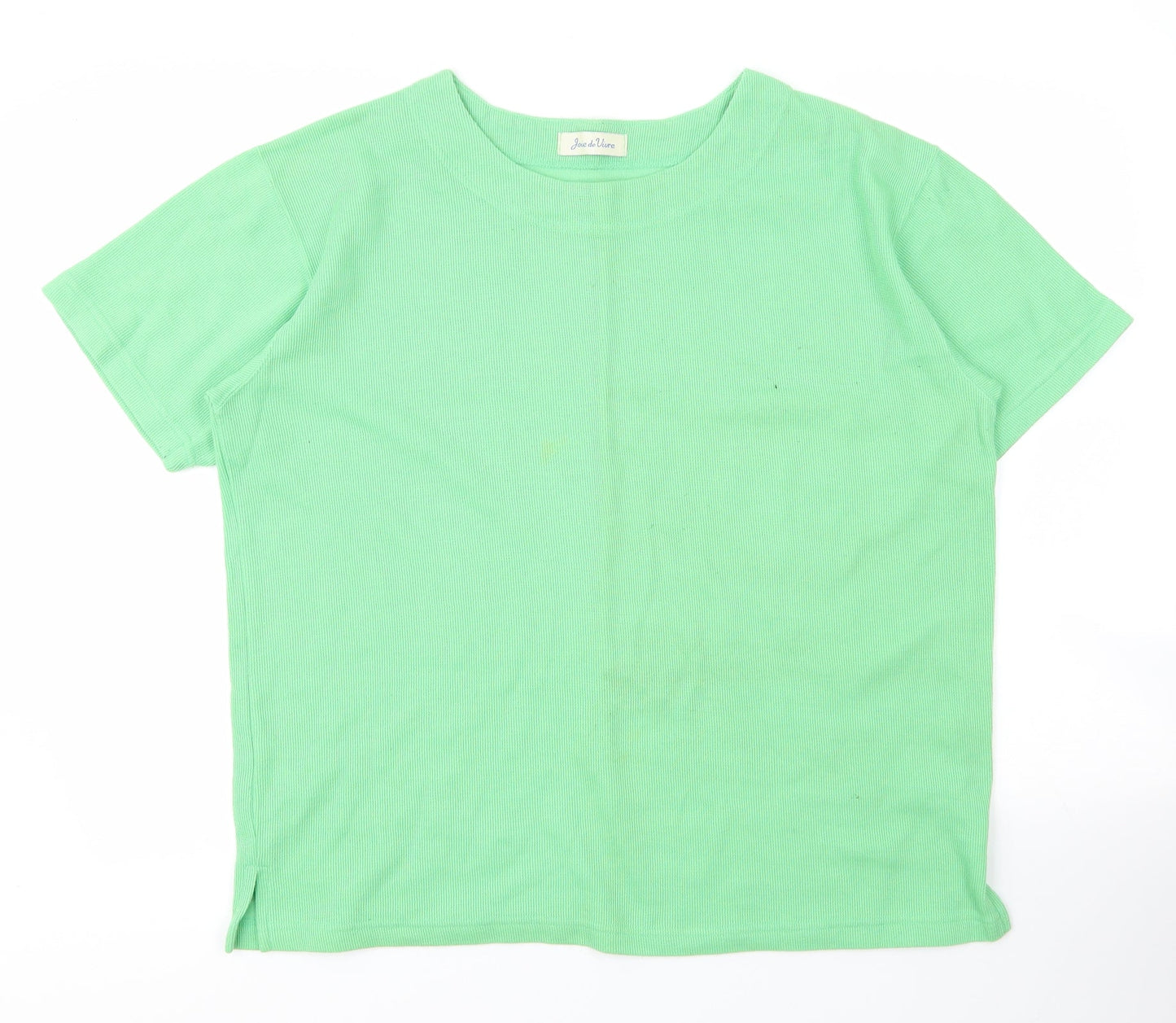 Womens UK Size L Joie De Vivre Green Basic T-Shirt