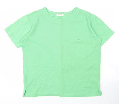 Womens UK Size L Joie De Vivre Green Basic T-Shirt