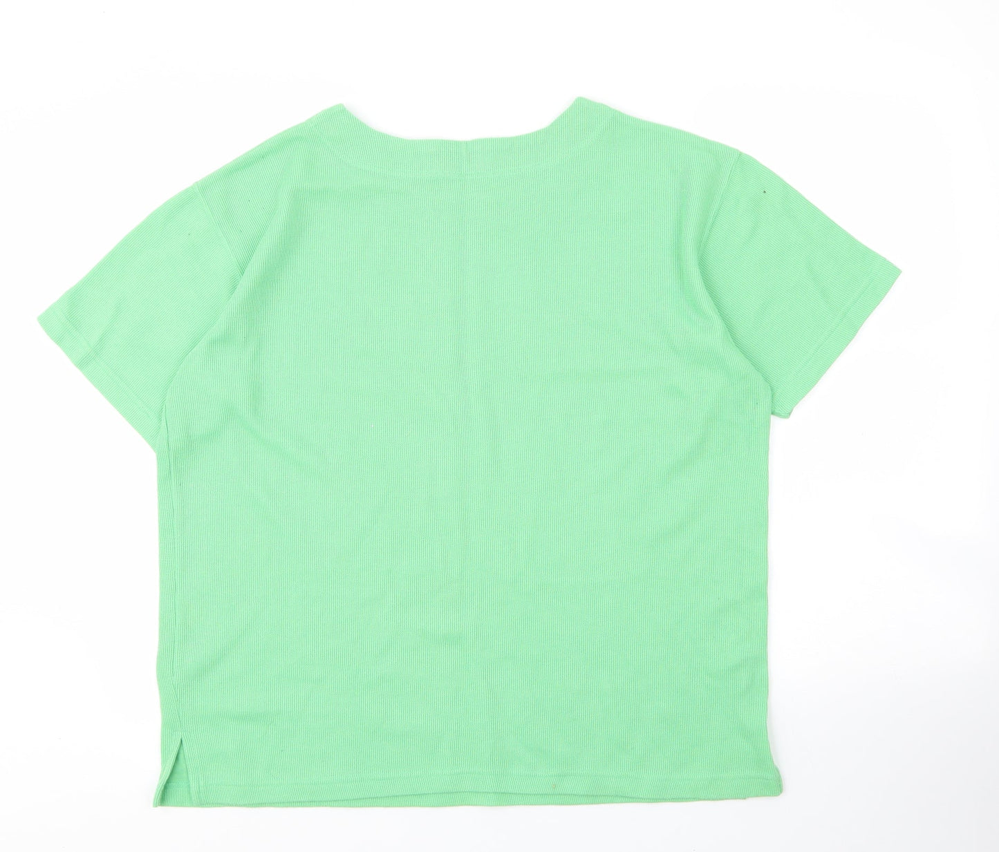 Womens UK Size L Joie De Vivre Green Basic T-Shirt