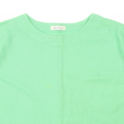 Womens UK Size L Joie De Vivre Green Basic T-Shirt
