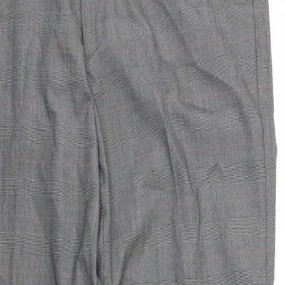 New Look Mens Grey Plaid Viscose Trousers  Size 36 in L28 in Regular Zip