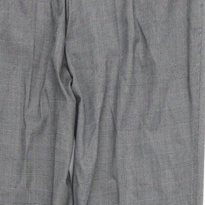 New Look Mens Grey Plaid Viscose Trousers  Size 36 in L28 in Regular Zip