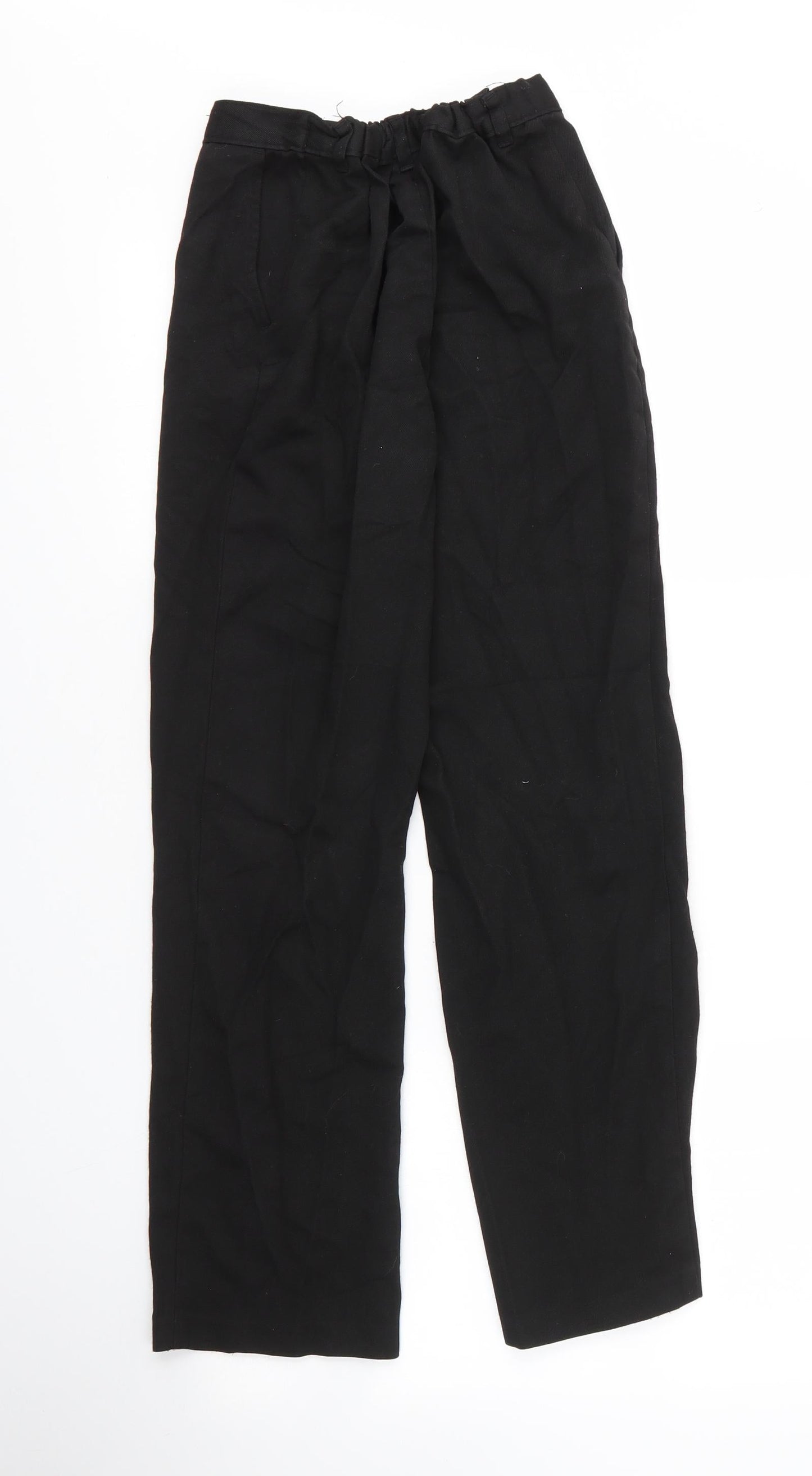 George Boys Black  Viscose Capri Trousers Size 11 Years L25 in Regular Zip
