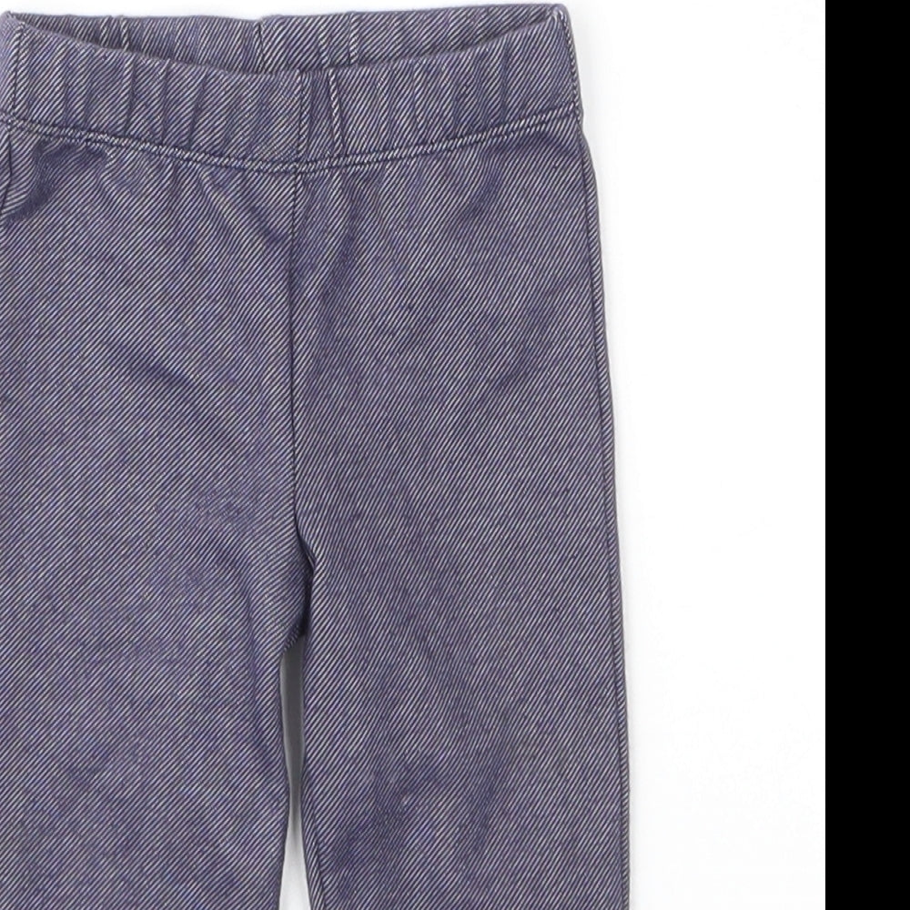 Preworn Girls Blue  Cotton Capri Leggings Size 3-6 Months