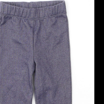 Preworn Girls Blue  Cotton Capri Leggings Size 3-6 Months