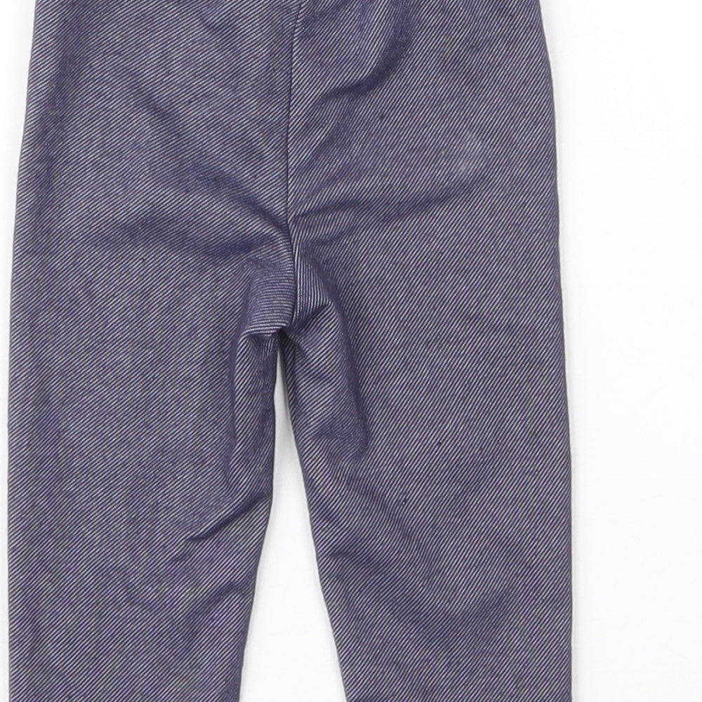 Preworn Girls Blue  Cotton Capri Leggings Size 3-6 Months