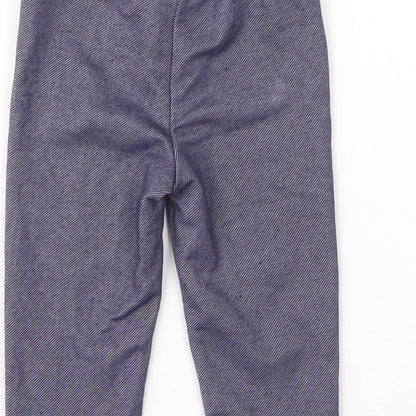 Preworn Girls Blue  Cotton Capri Leggings Size 3-6 Months