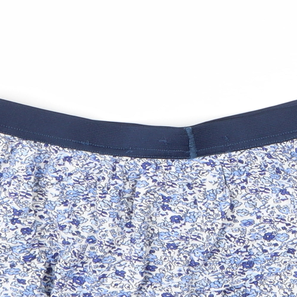 H&M Girls Blue Floral Viscose A-Line Skirt Size 9 Years  Regular