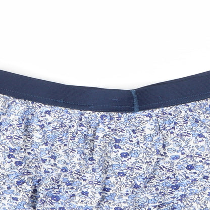 H&M Girls Blue Floral Viscose A-Line Skirt Size 9 Years  Regular
