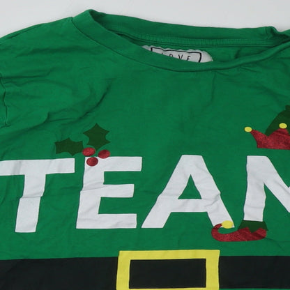 Love To Dream Womens Green Striped Cotton  Pyjama Set Size 10   - team elf