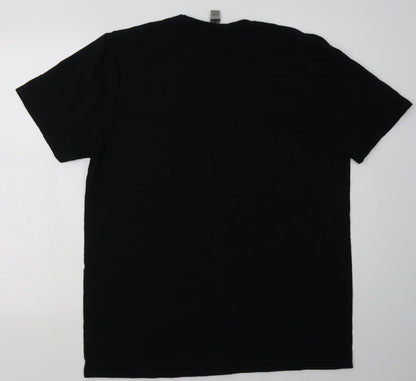 Gildan Womens Black  Cotton Basic T-Shirt Size XL Crew Neck - bride tribe