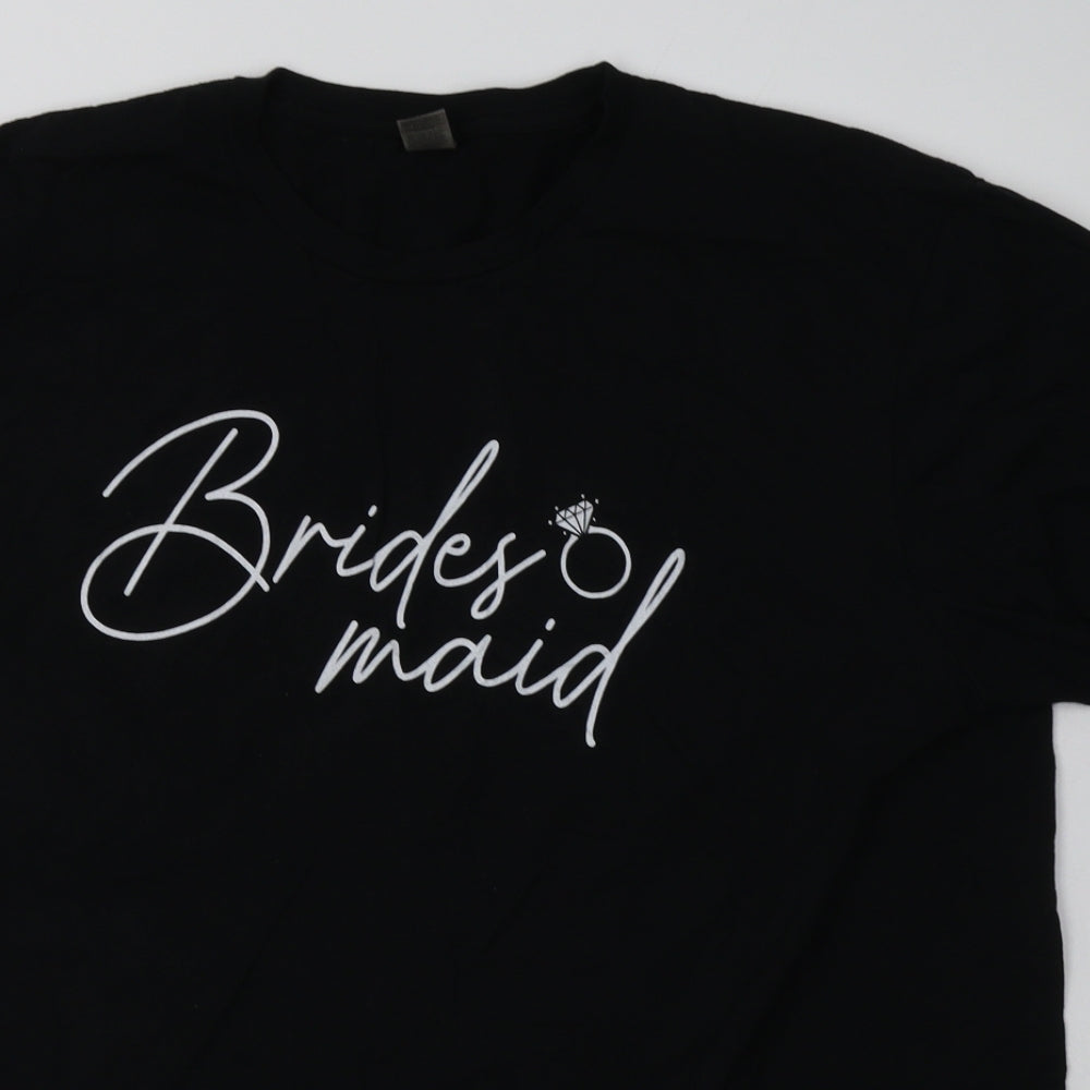 Womens UK Size XL Gildan Black Basic T-Shirt