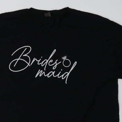 Womens UK Size XL Gildan Black Basic T-Shirt