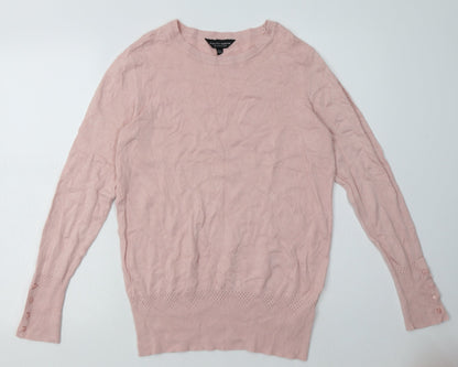 Dorothy Perkins Womens Pink  Viscose Pullover Sweatshirt Size 10  Pullover