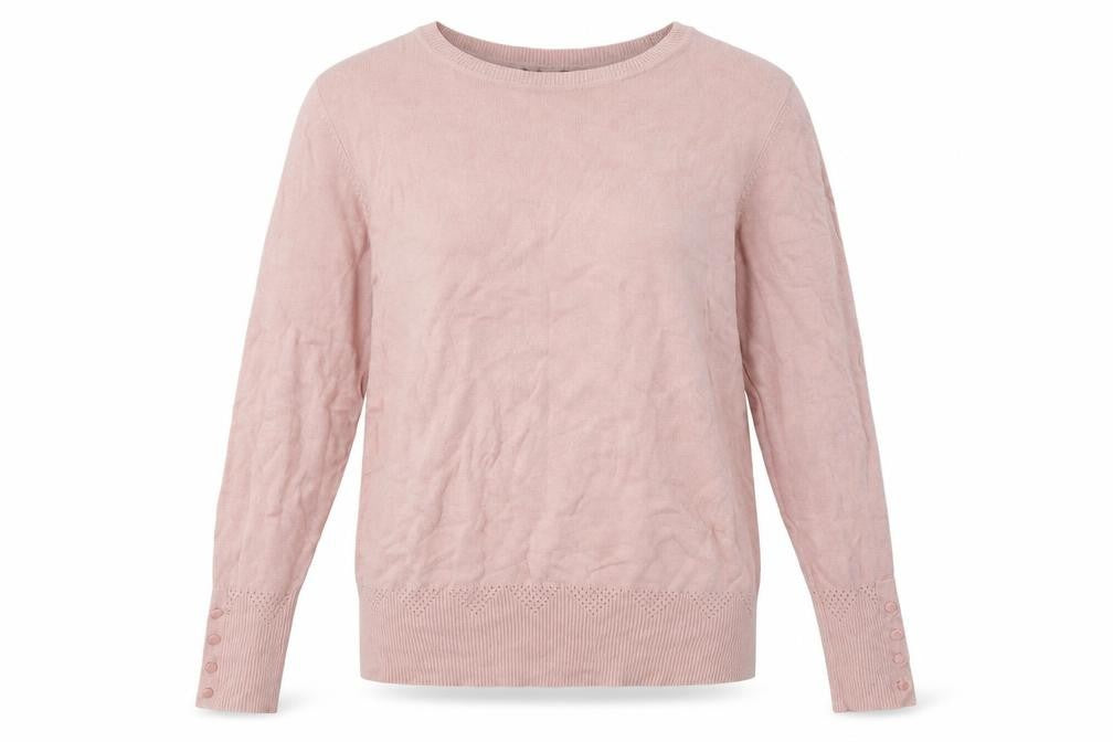 Front view of Dorothy Perkins women’s pink viscose pullover sweatshirt, size UK 10, pullover