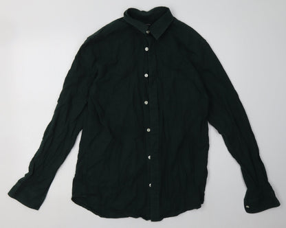 Mens UK Size M New Look Green  Button-Up Long Sleeve Casual Shirt