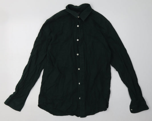 Mens UK Size M New Look Green  Button-Up Long Sleeve Casual Shirt
