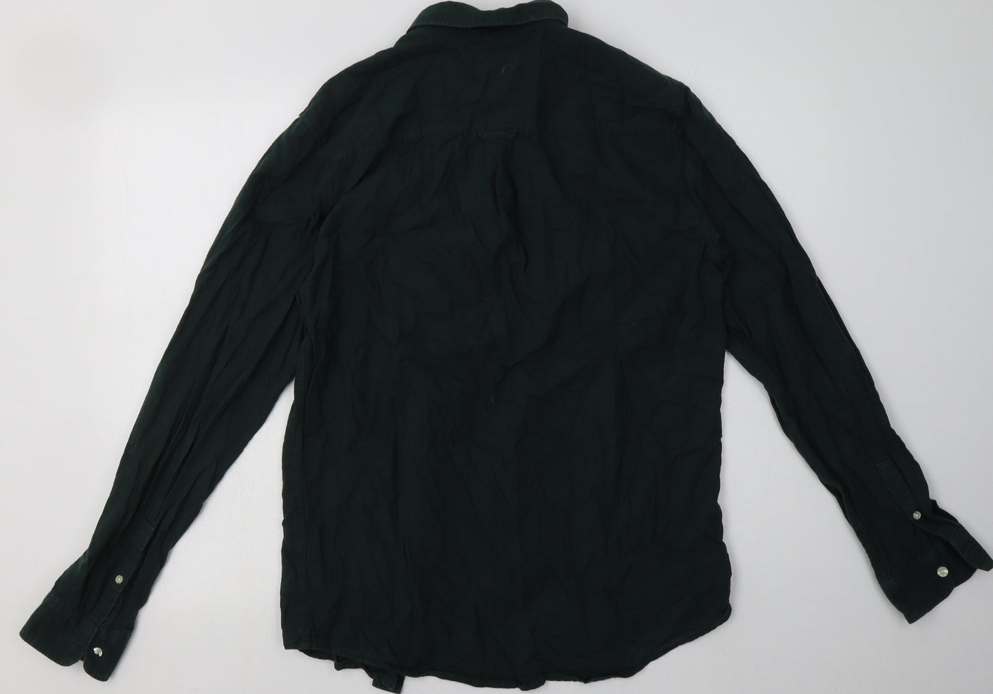 Mens UK Size M New Look Green  Button-Up Long Sleeve Casual Shirt